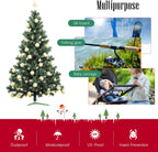 Cosy Family 7.5 ft Christmas Tree Storage Bag - Durable Heavy Duty Extra Large Artificial Xmas Holiday Tree Bag with Reinforced Handles and Dual Zippers Wide Opening - Red