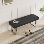 JIEXI Bedroom Bench Bed end upholstered Bench Indoor Corner Small Footstool with Metal Legs, for Kitchen entryway Dining Room and Living Room Window, Plant Bench