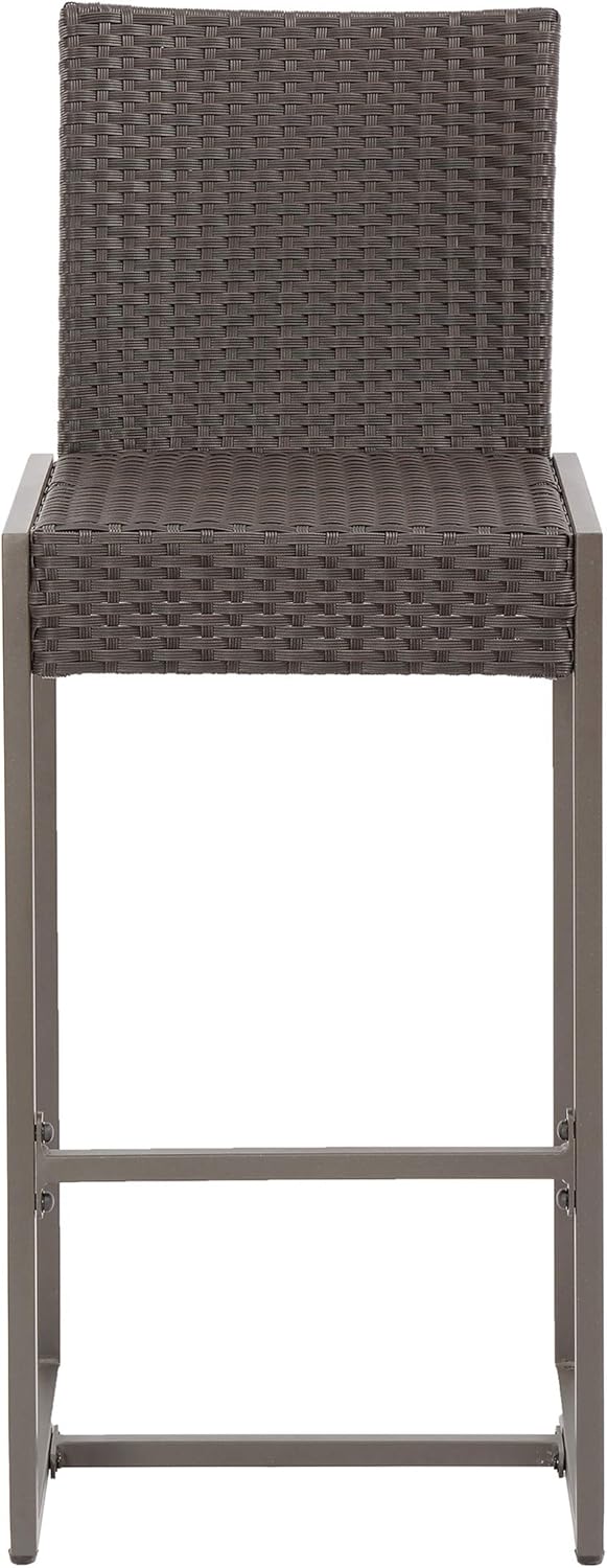 Christopher Knight Home Kelly Outdoor Wicker 30 Inch Barstool (Set of 2), Dark Brown