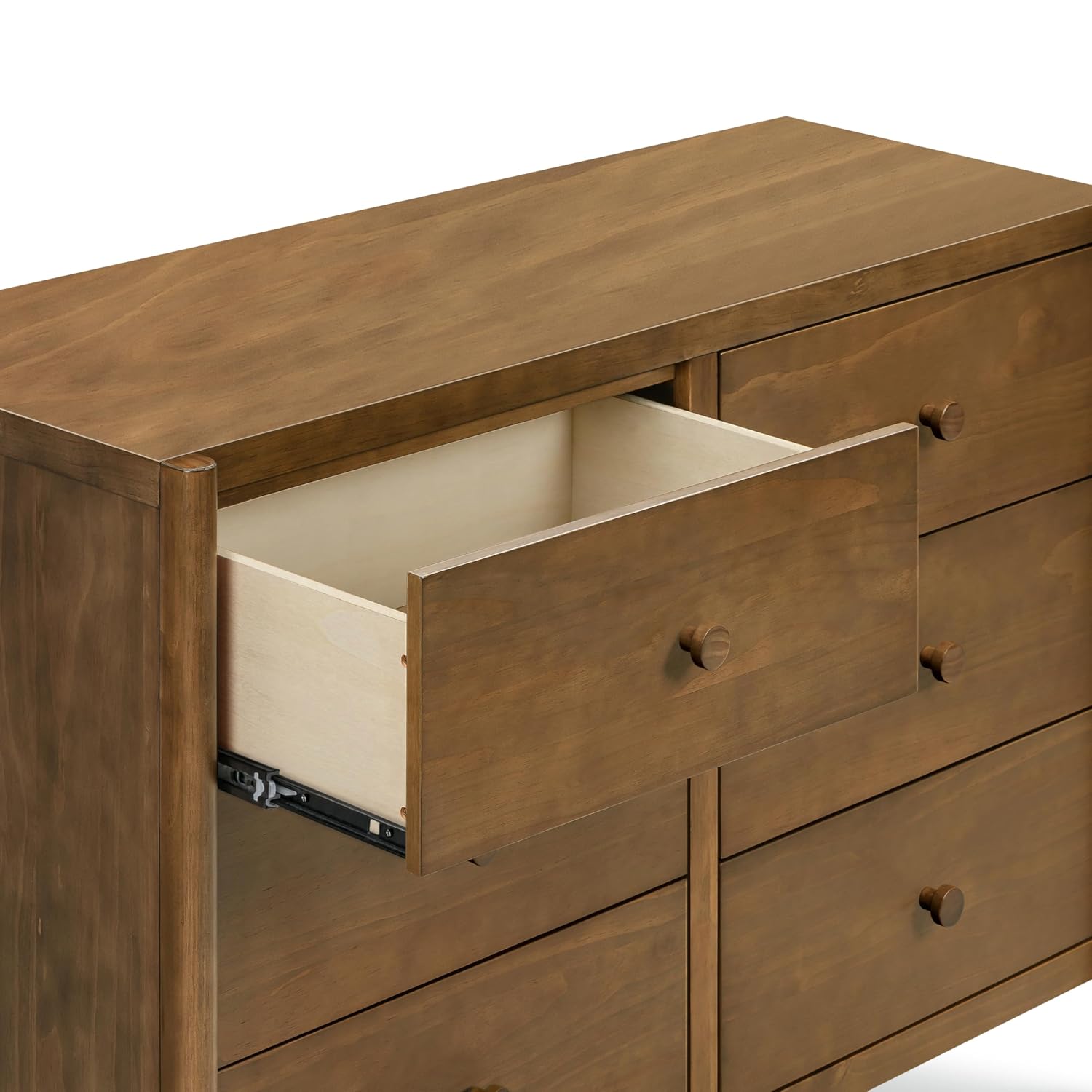 Davinci Birdie 6-Drawer Baby Dresser, GREENGUARD Gold Certified, Walnut | TSCA-Compliant, GREENGUARD Gold Nursery Dresser w/ Spacious Drawers - Double Dresser for Kids w/ 9+ Inch Drawer Extension