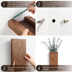 Wood Wall Planter Set of 2, Wood Wall Pocket for Greenery and Dried Flowers, Indoor Wood Hanging Vase Modern Farmhouse Wall Decor for Living Room Bedroom Office Eucalyptus Stems Decorations (Expresso)