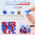 200 Pcs Fake Diamonds Blue Red Clear 3/4 Inch Acrylic Gems Independence Day 4th of July Patriotic Decor Aquarium Fish Tank DIY Craft Vase Fillers for Table Centerpieces Memorial Day Decor