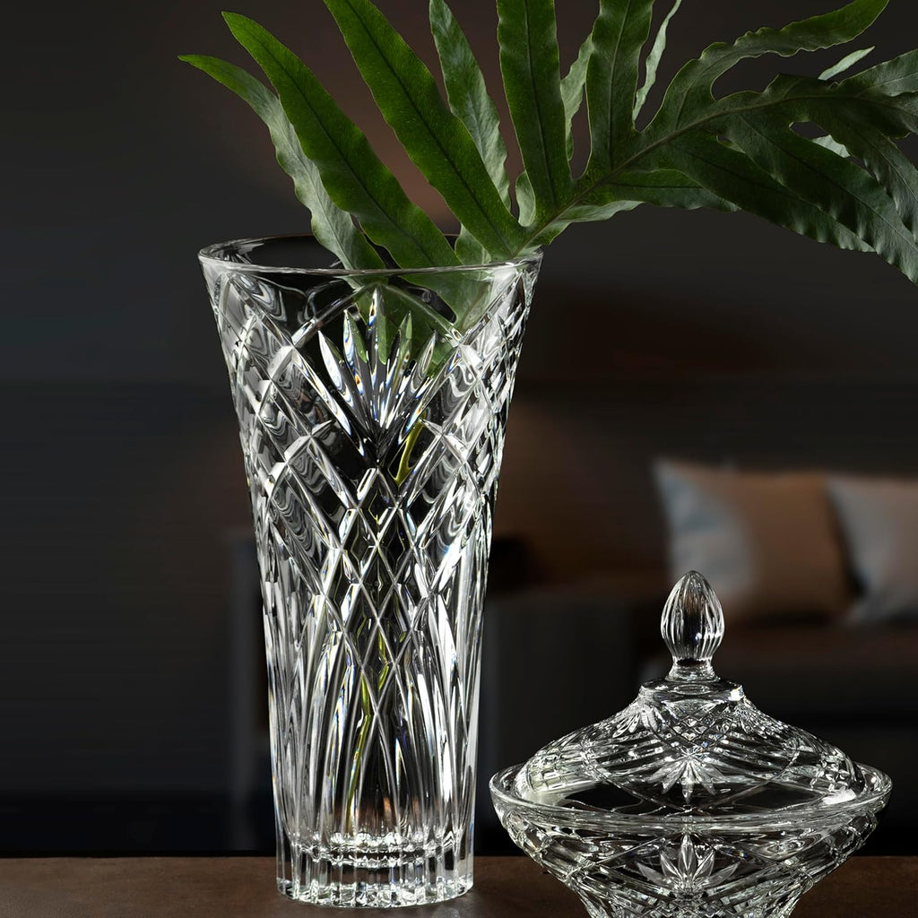 Lorren Home Trends Flower Vase Melodia, Made In Italy. 12" Tall, 6" Opening
