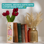 Occasionals Book Shaped Ceramic Vase, for Home Decor, Cute Bookshelf Decor, Unique Gift for Book Lovers, Readers, Cat Lovers and Cat Mom. Decorative Flower Vase for Home Office, Kitchen, Bookshelf