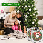8 Pack Wreath Storage Bags, 24 Inch Clear Christmas Wreath Storage Bag with Zipper and Handles, PP Woven Holiday Decor Storage Bags