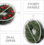 ProPik Christmas Wreath Storage Bag - 4 Pack Clear Christmas Wreaths Storage Container- Garland Holiday Artificial Wreath Storage Holder –Water Proof Transparent PVC (White, 36 Inch)