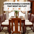 SINOSSO Thickened 2.5" Dining Chair Cushion, Soft Blended High Density Support Foam Kitchen Seat Cushion with Ties, U-Shaped Non-Slip Indoor Chair Pad, 16.5" x 16", 1 PCS, Beige