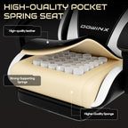 Gaming Chair with Footrest & Massage Lumbar, Ergonomic Reclining Gaming Chair 330lbs with Headrest Pillow for Office, Home & Long Gaming Sessions, White