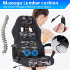 PayLessHere Gaming Chair Ergonomic Office Chair Computer Chair with Lumbar Support Ergonomic Pu Leather Adjustable Height Executive Chair for Women Men and Adults (Massage, Camo)