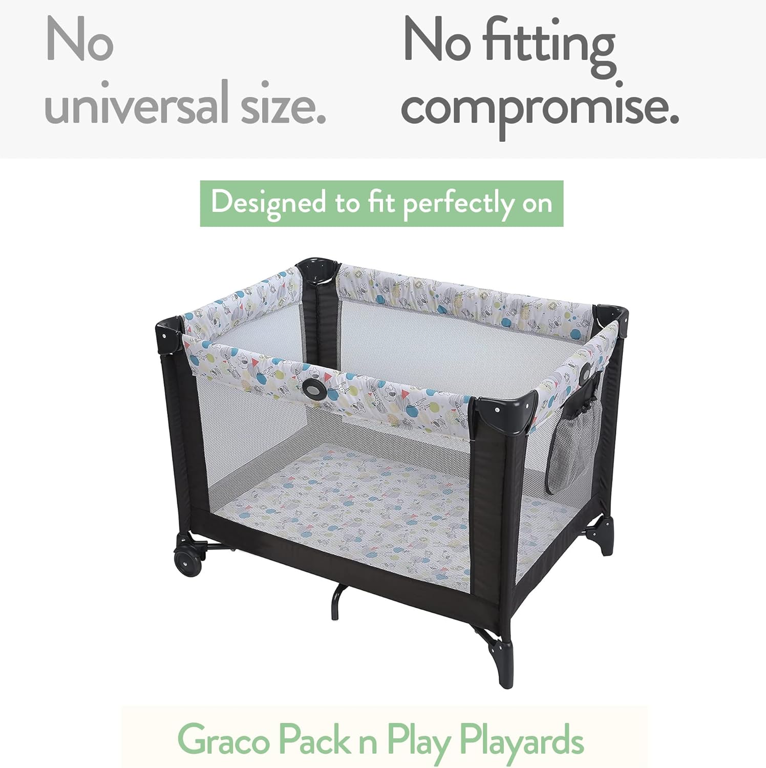 Joey + Joan Pack and Play Sheets Fitted – Compatible with Graco Pack n Play Playard Crib and Other 27 x 39 Inch Playpen Mattress – Buttery Soft 100% Cotton – Light + Dark Sage Green – 2 Pack
