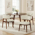 Dining Chairs Set of 4, Modern Upholstered Dining Chairs, Wooden Kitchen Chairs for Dining Room with Ergonomic Curved Backrest