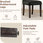 LSSPAID Dining Chairs Set of 6, Modern PU Leather Upholstered Parsons Dining Room Chairs with Bronze Nail Head Trim and Brushed Solid Wood Legs, Black