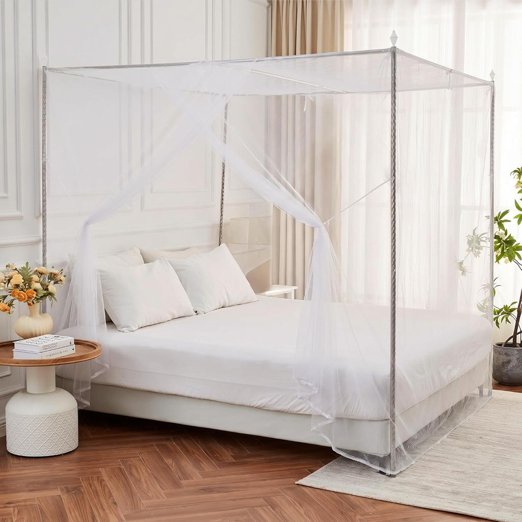 Mosquito Net for Bed Canopy Netting for Single to Queen Size Beds, One Side Opening Mosquiteros Cameros para Cuba Mosquiteros para Camas for Bedroom, Outdoor, Patio