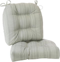 Klear Vu Wicker Solarium Indoor and Outdoor Chair Cushions for Patio Furniture, Kitchen and Dining Room, Water-Resistant Seat Pads, 19x18 Inches, 2 Pack, Boardwalk Stripe