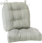 Klear Vu Wicker Solarium Indoor and Outdoor Chair Cushions for Patio Furniture, Kitchen and Dining Room, Water-Resistant Seat Pads, 19x18 Inches, 2 Pack, Boardwalk Stripe