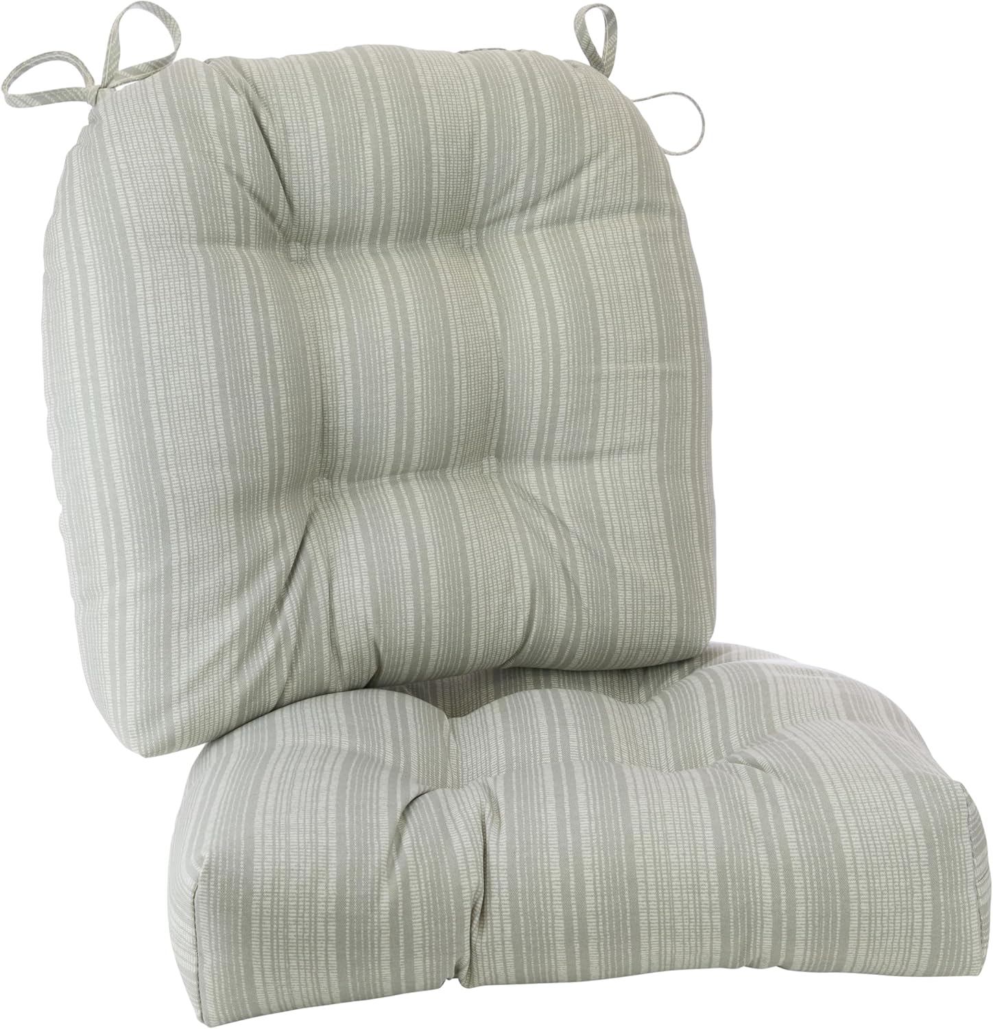 Klear Vu Wicker Solarium Indoor and Outdoor Chair Cushions for Patio Furniture, Kitchen and Dining Room, Water-Resistant Seat Pads, 19x18 Inches, 2 Pack, Boardwalk Stripe