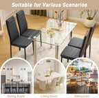 Karl home Dining Chairs Set of 4, PU Leather Balck Kitchen Chairs with Padded High Back & Foot Cap Protection for Dining Kitchen Living Room,300lbs Capacity,Space-Saving