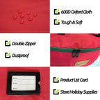 30x12 inchs Wreath Storage Container,Red Double storage bag,Heavy Duty 600D Oxford Cloth,Garland Wreaths Container For Xmas Holiday Wreaths Storage Holder