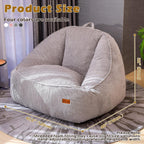 Giant Bean Bag Chair for Adults Teens and Kids, Cozy Fluffy Corduroy Beanbag Chair with Filler Large Floor Lounge Sofa for Living Room, Bedroom (L-Light Grey)
