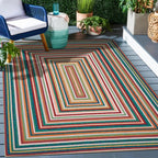 Multicolor Washable Outdoor Rug 8' x 10', Colorful, Stain Resistant, Easy Clean, Waterproof, Durable Area Rug for Outdoor Patio, Deck, Porch, Entryway, Foyer