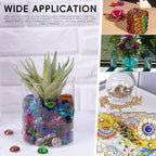 1 LB Mix Color Glass Beads, Mini Flat Glass Marbles~150PCS for Vase Fillers, Floral Bottom Mancala Gems Pebbles Fish Tank Rocks for Table Scatter Aquarium,Home Decorative Art Craft Supplies(0.5"~0.7")