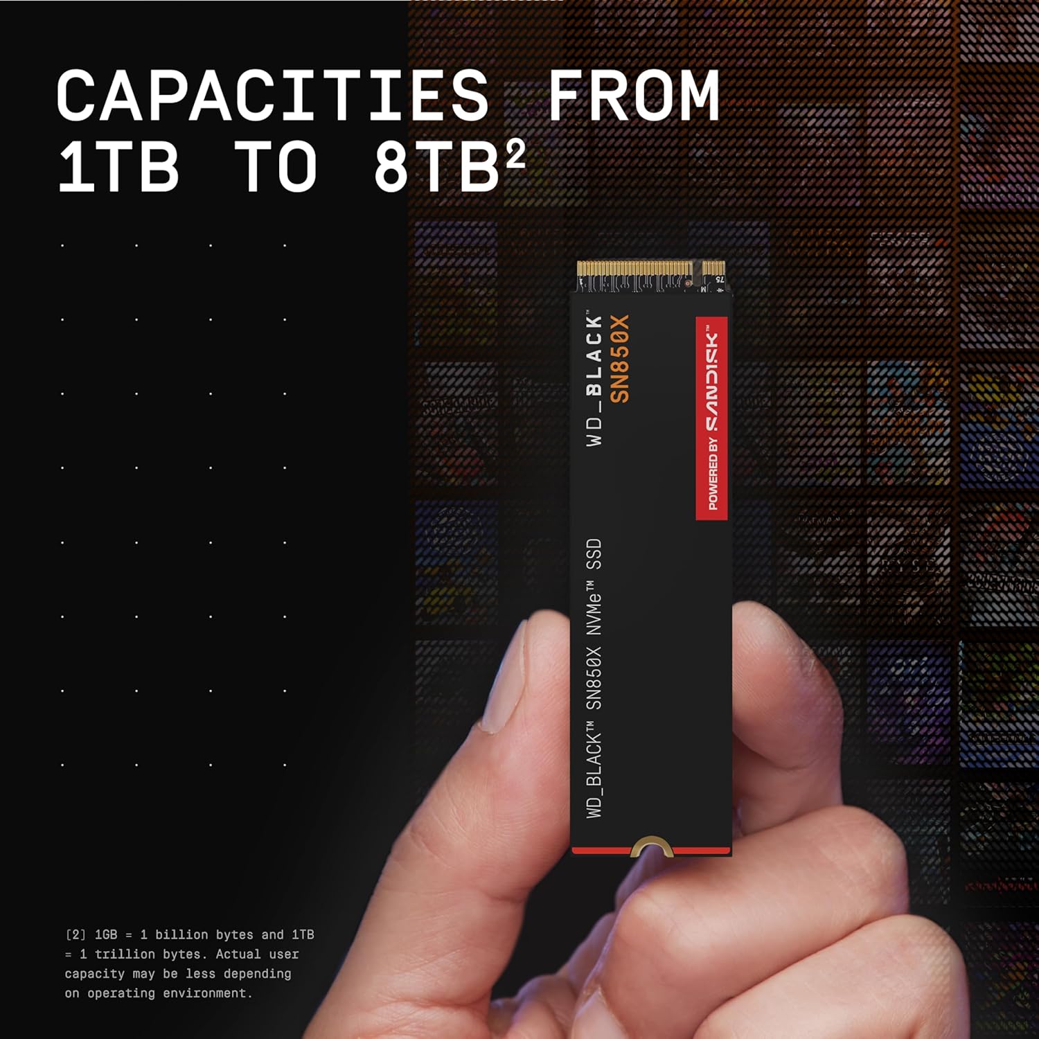 WD_BLACK SN850X 4TB NVMe SSD - M.2 2280, Up to 7,300 MB/s Read speeds, Up to 6,300 MB/s write speeds, Gaming Expansion, High Performance Internal Solid State Drive - WDS400T2X0E