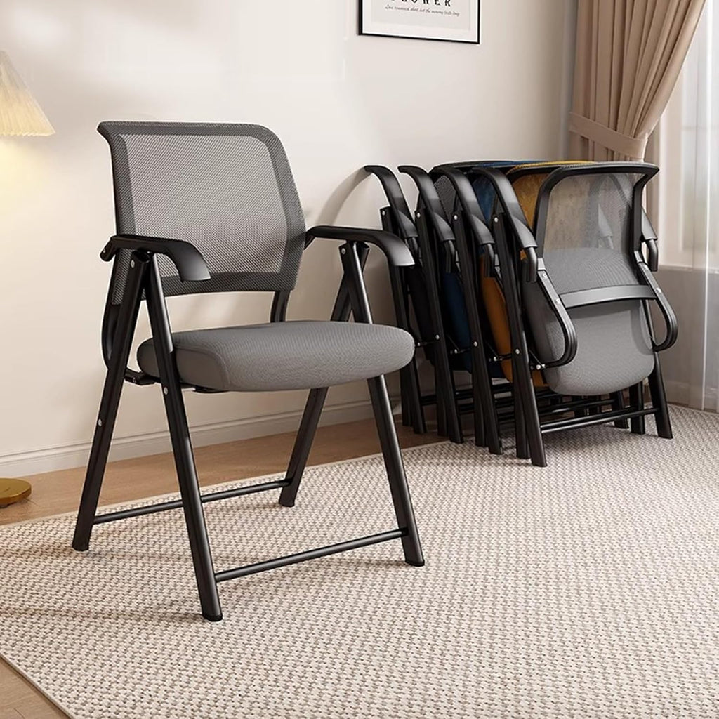 Padded Folding Chair, Folding Chairs with Cushion, Foldable Chairs Indoor for Bedroom Patio Party Event Foldable Dining Chairs(Gray)