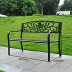 Bench, Garden Bench, Patio Bench for Outdoors Metal Porch Clearance Work Entryway Steel Frame Furniture for Yard(B1)
