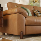 SITJOY Oversized Sectional Couches for Living Room, Extra Large Deep Seat Couch with Chaise, 118" Wide Couch, 3 Seater L Shaped Couch with Storage Ottoman, Pet-Friendly Leather in Brown