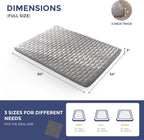 MAXYOYO Japanese Floor Futon Mattress Full Size, 3" Thicken Tatami Sleeping Pad Foldable Roll Up Mattress, Portable Floor Mattress Pad for Adults, Guest Room, Camping, Grey