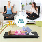 LIFEZEAL Folding Floor Chair, Reading Chair with 6 Positions Adjustable Backrest, Floor Chair with Mesh Surface, for Reading, Meditation, Yoga (Black)