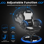 Gaming Chair, Ergonomic Computer Chair with Footrest and Lumbar Support, Height Adjustable Office Chair with 360° Swivel Seat and Headrest