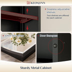 Keonjinn Black Medicine Cabinet with Mirror 20” x 30”, Metal Framed Wall Cabinet with Beveled Mirror, Surface Mount or Recessed Arched Medicine Cabinet for Bathroom,Bathroom Mirror with Storage
