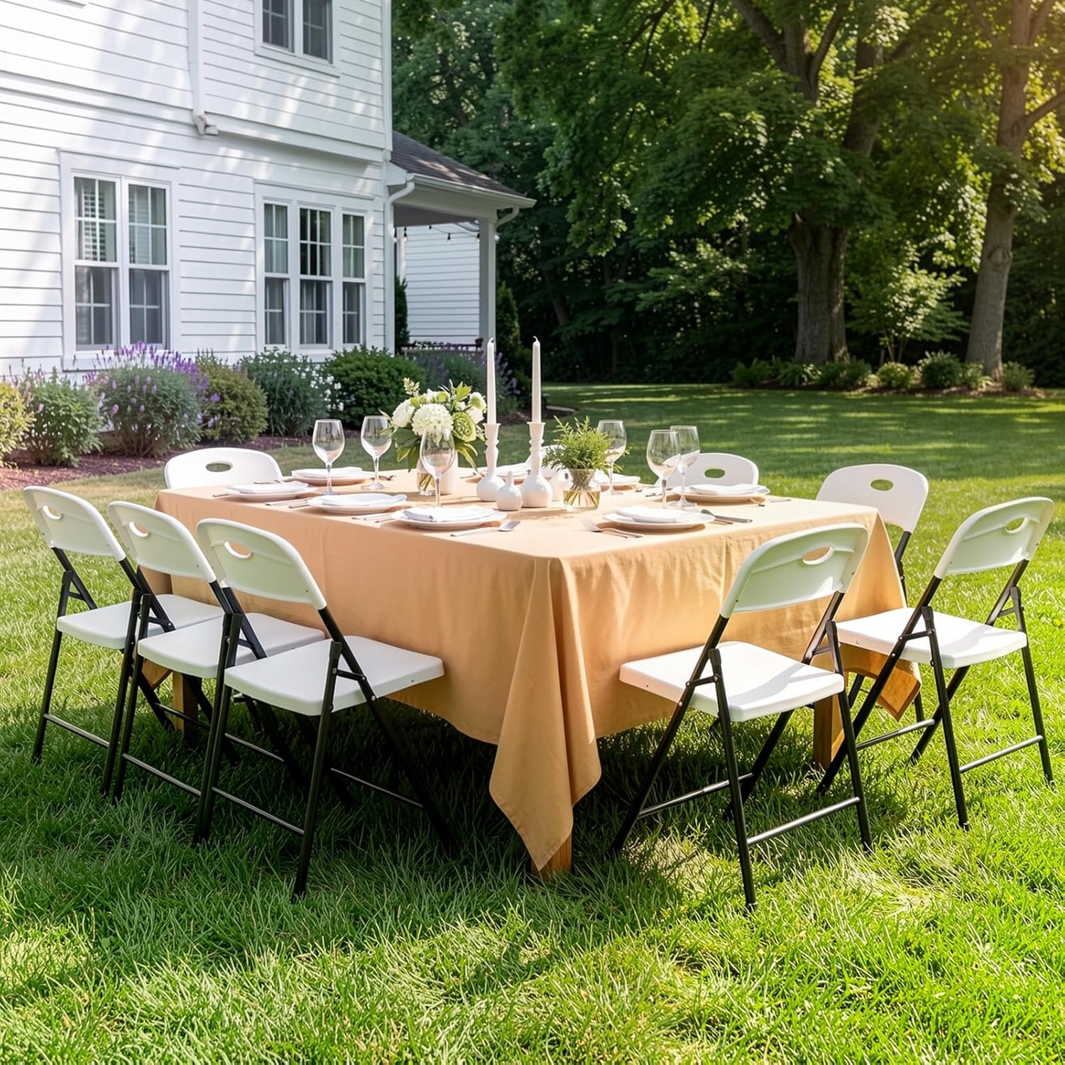 Folding Chairs 6 Pack,350 lbs Heavy Duty Metal Frame Plastic Foldable Chair,Ergonomic Portable Folding Chair with Non-Slip Feet, Indoor Outdoor Commercial Seating for Patio Party Wedding Camping,White