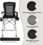 Extra Tall Folding Chairs for Adults 330lbs, Portable Bar Height Foldable Director Chairs for Camping Outside, Comfortable with Makeup Pocket, High Back and Footrest, Black