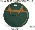 Covermates Keepsakes Wreath Storage Bag – Heavy-Duty Polyester with Buckle Straps & Interior Pouch – Protective Holiday Wreath Organizer with Handles, D-Ring & Label Window, Green