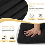 2.5" Thick Bar Stool Cushions with Ties Non-Slip 12"X12" Square Bar Stool Cushion with Machine Washable Cover Set of 4 Indoor Small Chair Pads for Cafe Bistro Stackable Metal Chair Black