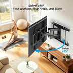 HOME VISION Full Motion Articulating TV Wall Mount for 37-90 Inch TVs up to 176 lbs, Fits 24" Wood Studs (8-24"), Heavy Duty TV Bracket & Mounts, Extendable Arm & Swivel Tilt Level, Max 600x400mm VESA