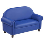 Little Lux Upholstered Preschool Sofa, Plush Furniture for Kids Room, Classroom, Daycare - Blue