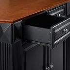 Crosley Furniture Drop Leaf Kitchen Island/Breakfast Bar, Black