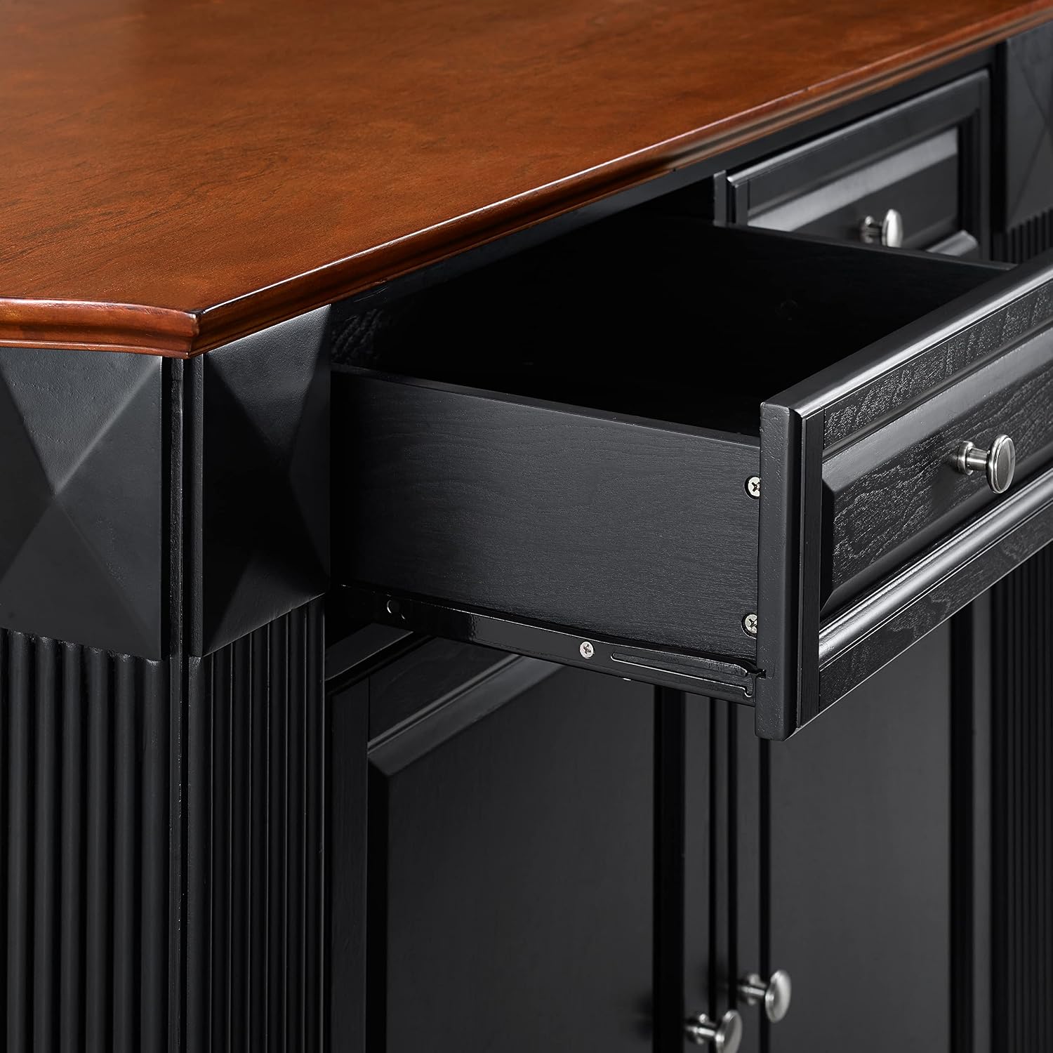 Crosley Furniture Drop Leaf Kitchen Island/Breakfast Bar, Black