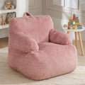 Bean Bag Chairs for Kids with Armrests, Comfy Kids Bean Bag Chair, Stuffed Toddler Bean Bag Sofa for Boys and Girls, Small Bean Bags for with Pocket, Floor Chair for Gaming, Reading & Relaxing, Pink