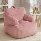 Bean Bag Chairs for Kids with Armrests, Comfy Kids Bean Bag Chair, Stuffed Toddler Bean Bag Sofa for Boys and Girls, Small Bean Bags for with Pocket, Floor Chair for Gaming, Reading & Relaxing, Pink