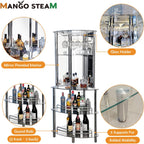 Mango Steam Contemporary Modern Home Entertainment Liquor Bar Catalina Table (Tower Bar, Clear)