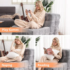 Hybrid Bean Bag Beanbag Chair for Adults Fireside Floor Togo Sofa with High Density Comfortable Memory Foam & Pocket Springs for Living Room, Bedroom