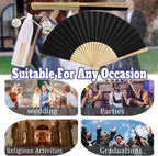 HJX Personalized Wedding Fans for Guests Custom Engraved Bulk Paper Folding Fans Favors for Party