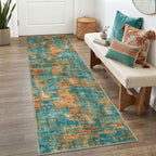 Lansny Abstract 2x6 Runner Rug, Washable Runners for Hallway, Rubber Backed Non-Slip Kitchen Runner Rug, Print Faux Wool Entryway Runners Indoor, Thin Floor Carpet for Bedroom Hall Entry Colorful