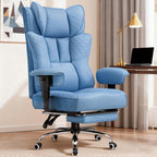 GTPLAYER Big and Tall Office Chair, Wide Ergonomic Gaming Chair with Deluxe Embossing Designed Leather with Foot Rest,150°Reclining Adjustable Soft Armrests Pocket Spring Back Support and Pillow
