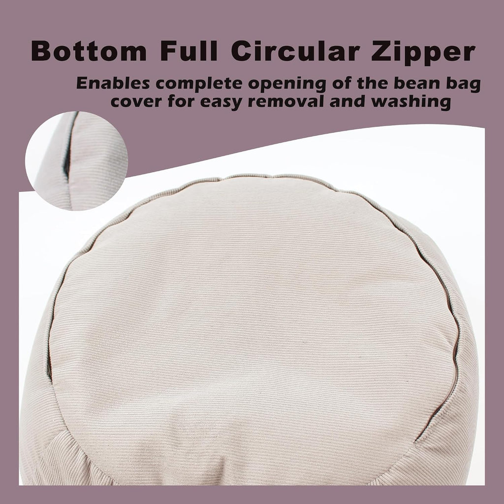 LPMOERA Stuffed Animal Storage Bean Bag Chair Cover (No Filler) For Kids and Adults.Pets Dogs/Cats Lazy Beds.Soft Premium Corduroy Stuffable Bean Bag For Organizing Children Plush Toys or Memory Foam