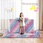 Costzon 8 Pcs Modular Kids Play Couch, Glow in the Dark Toddler Sectional Sofa with Handles, Convertible Sofa Foam Couch for Building Fort, Playroom & Kids Room Furniture (8-pcs,Multicolor)